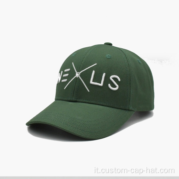 Logo ricamato personalizzato Cappellino da baseball verde